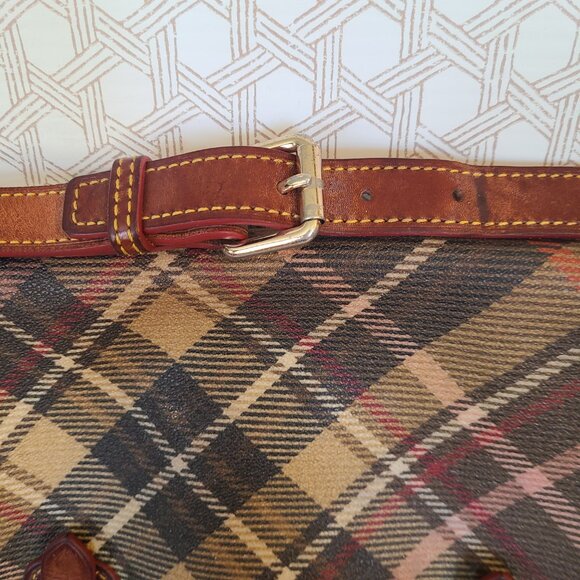 Dooney and Bourke Plaid Coated Canvas Bag w/ Adjustable Shoulder Strap - Picture 3 of 16